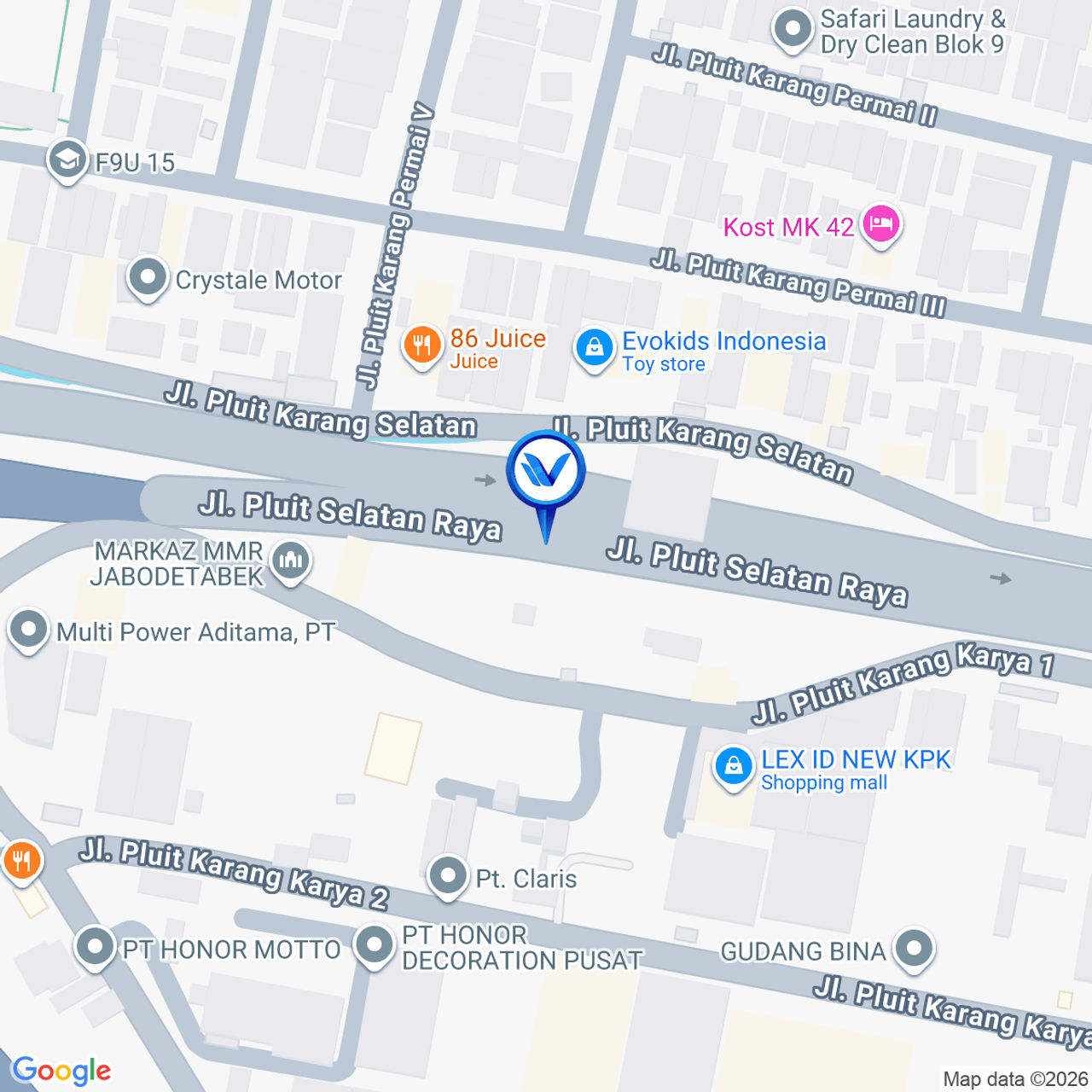 Peta Lokasi Jl. Pluit Selatan Raya, Jakarta Utara