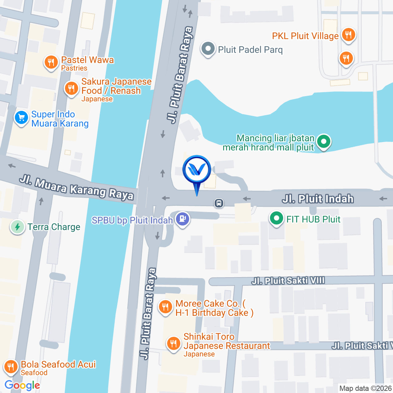 Peta Lokasi Jl. Perempatan Muara Karang, Jakarta Utara