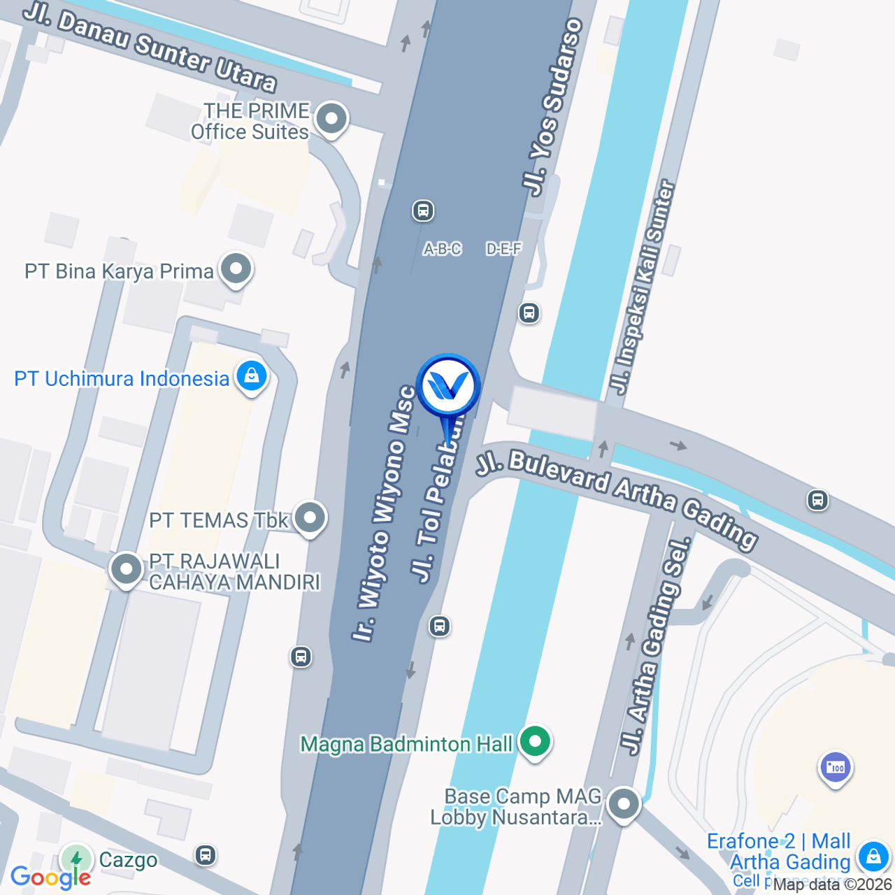 Peta Lokasi Jl. Laksamana Yos Sudarso (Samping Jembatan Pintu Masuk Mal Artha Gading), Jakarta Utara