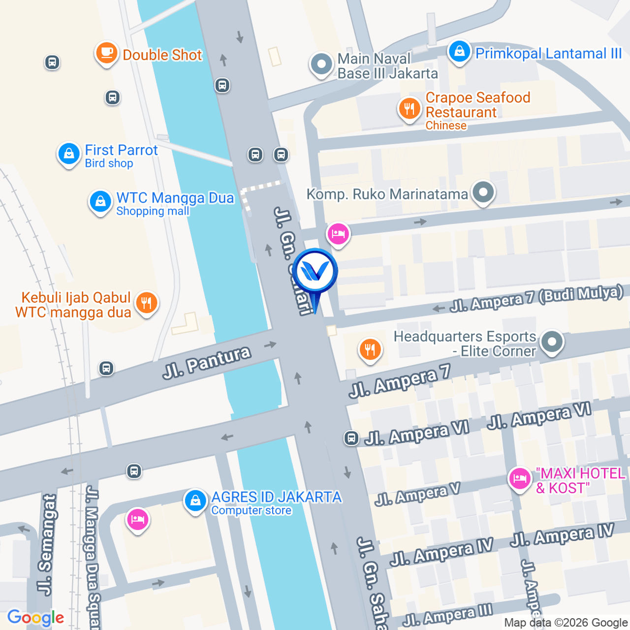 Peta Lokasi Jl. Gn. Sahari (Perempatan Mangga Dua - Ancol), Jakarta Utara