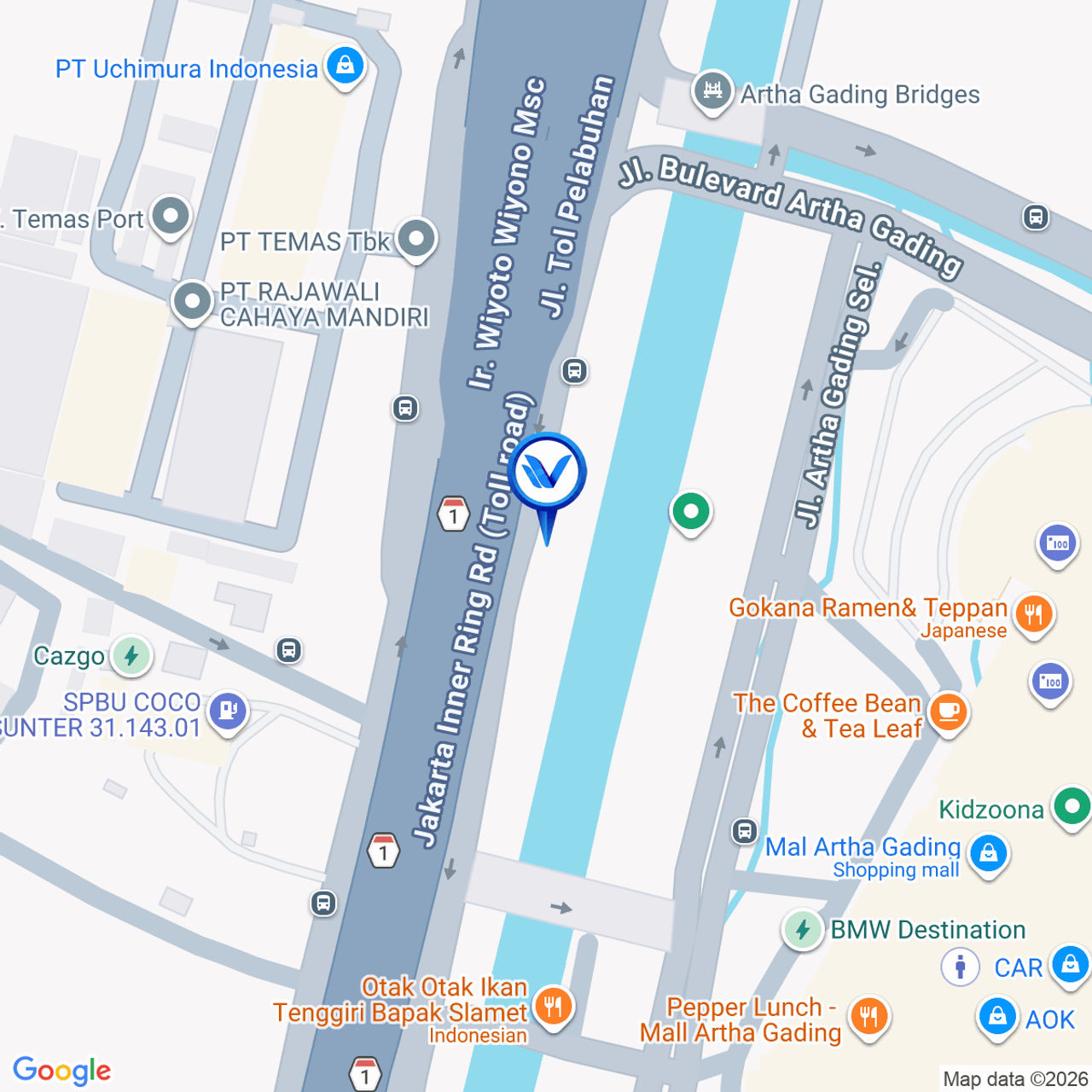 Peta Lokasi Jl. Yos Sudarso (Depan Mal Artha Gading), Jakarta Utara