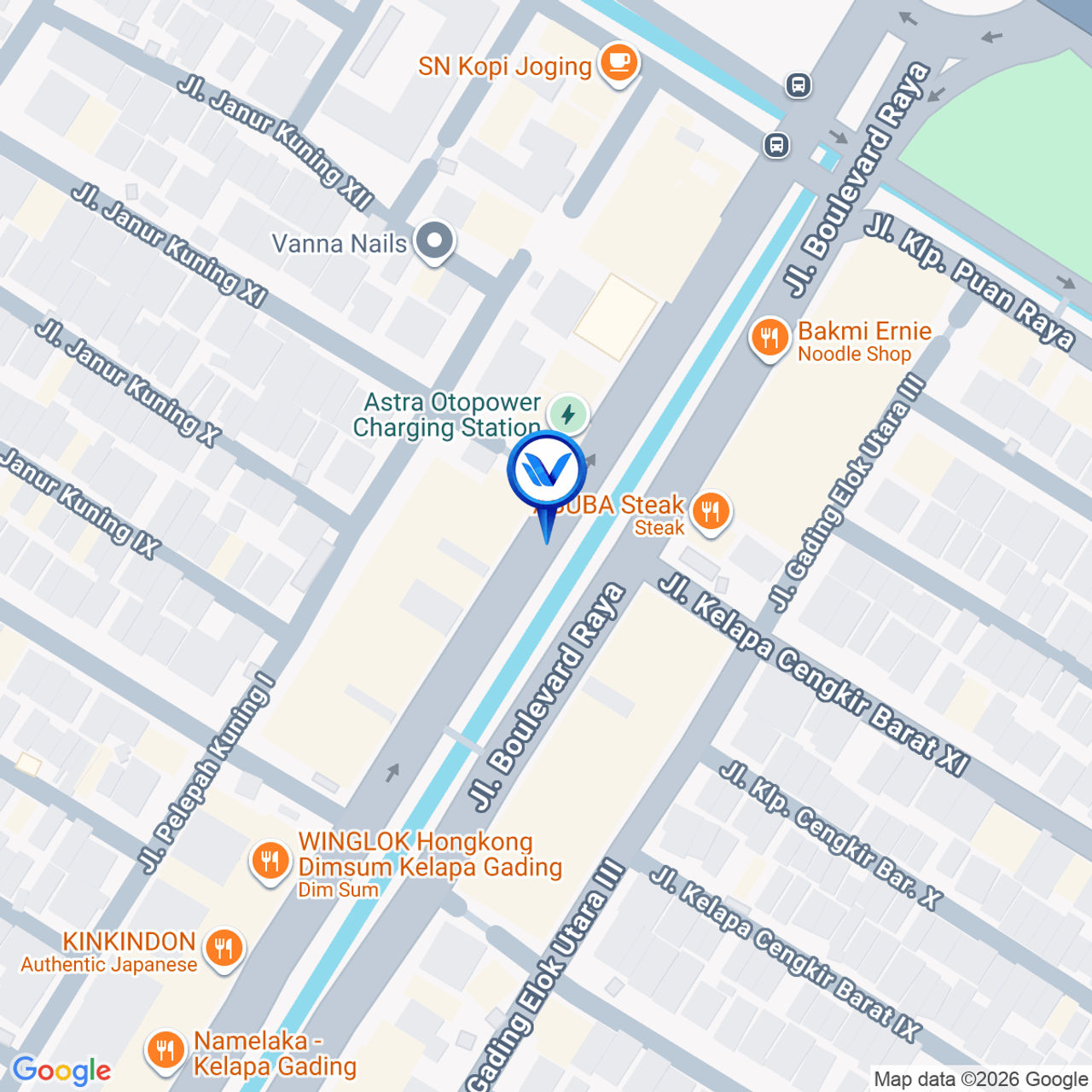 Peta Lokasi Jl. Boulevard Kelapa Gading, Jakarta Utara