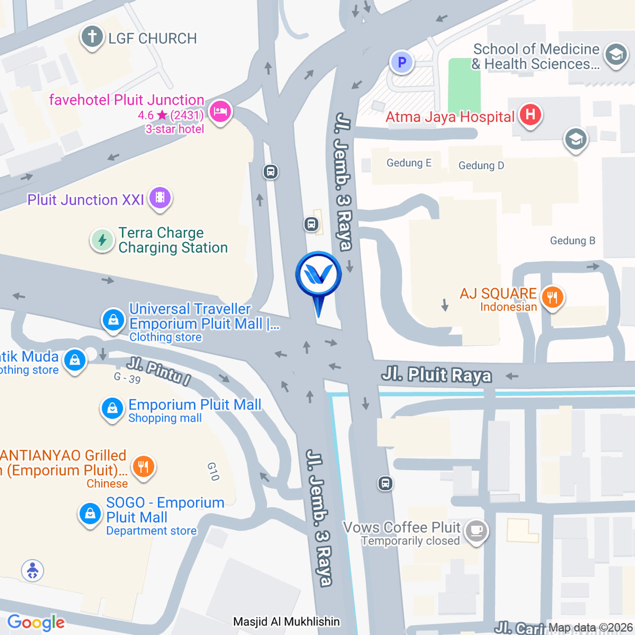 Peta Lokasi Jl. Pluit Selatan (Simpang Pluit), Jakarta Utara