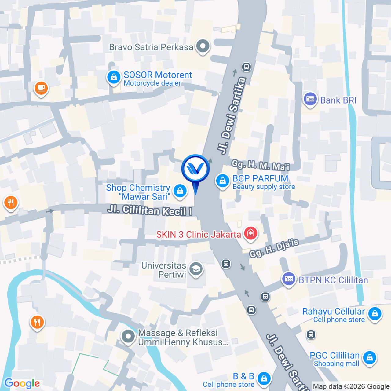Peta Lokasi Jl. Dewi Sartika (Dekat PGC), Jakarta Timur