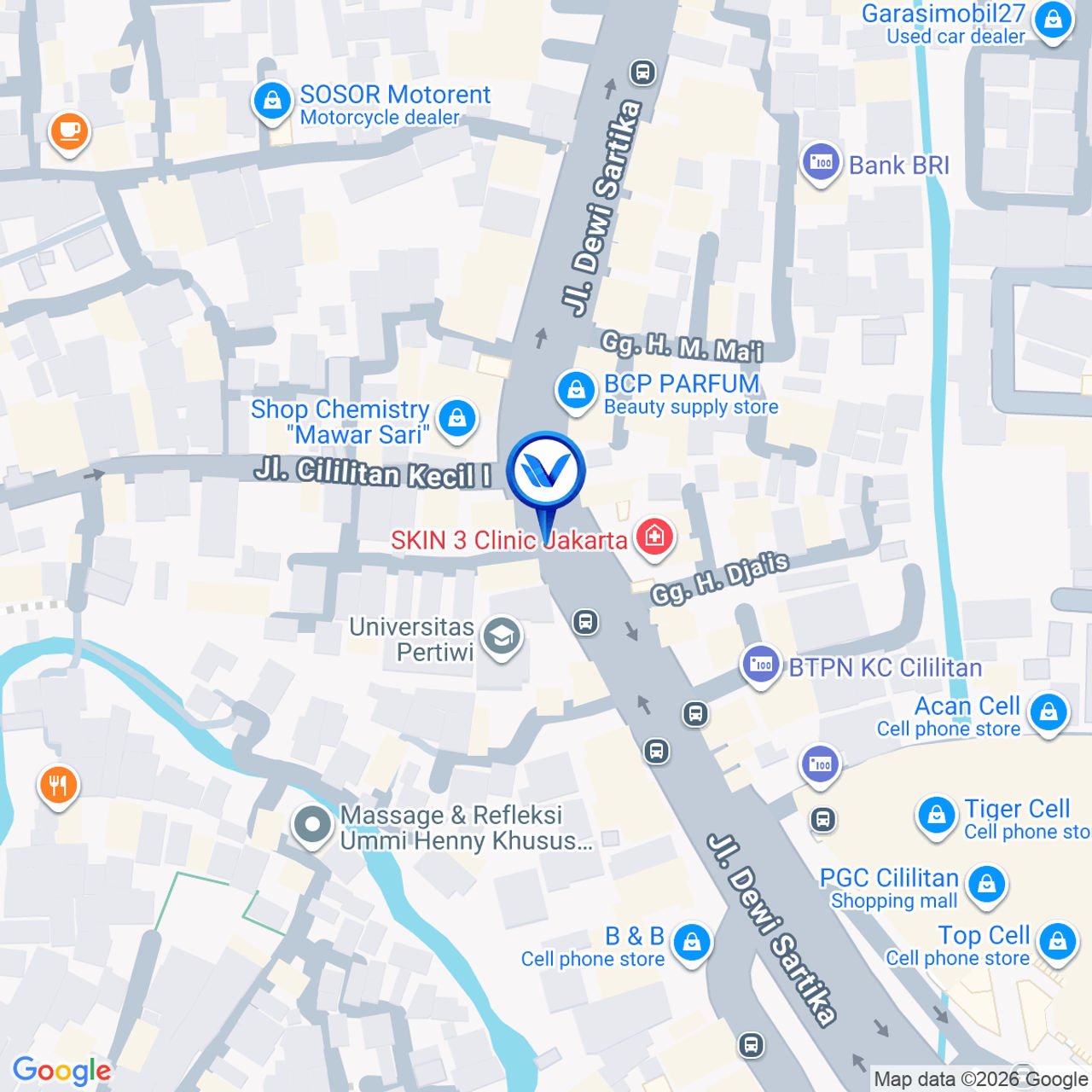 Peta Lokasi Jl. Dewi Sartika (Dekat Kampus STBA Pertiwi), Jakarta Timur
