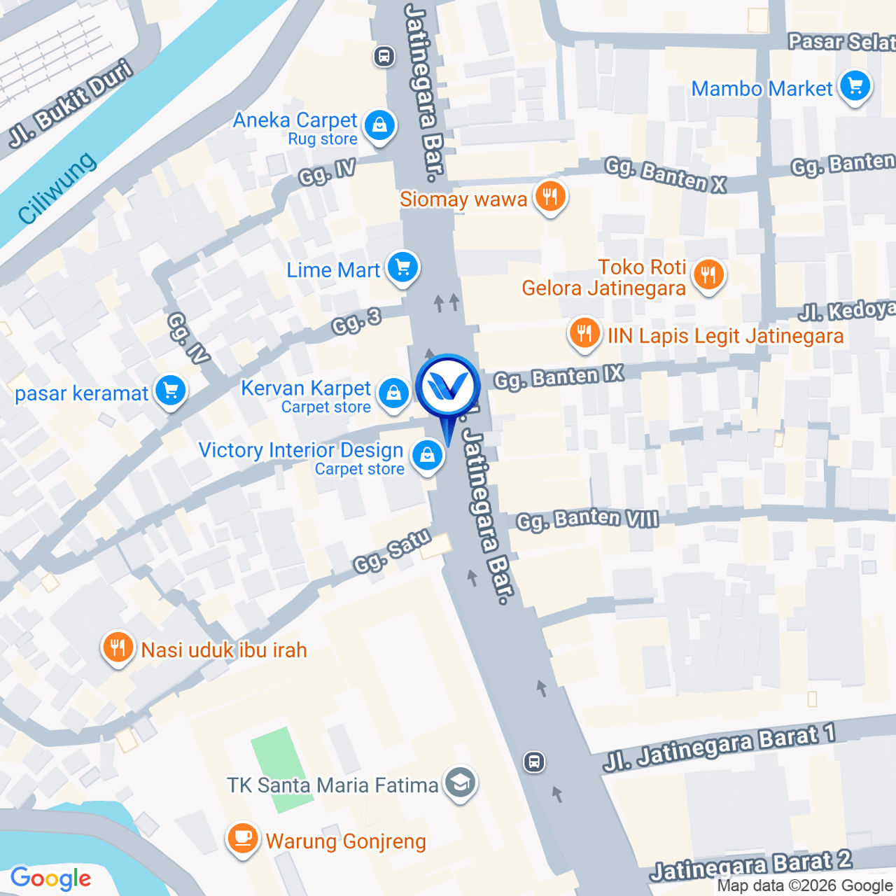 Peta Lokasi Jl. Jatinegara Barat (Toko Karpet), Jakarta Timur