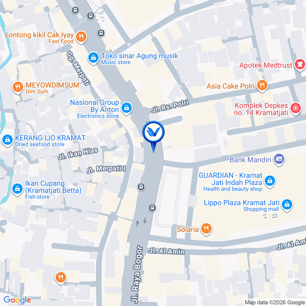 Peta Lokasi Jl. Raya Kramat Jati / Jl. Raya Bogor (Depan Lippo Plaza Kramat Jati), Jakarta Timur