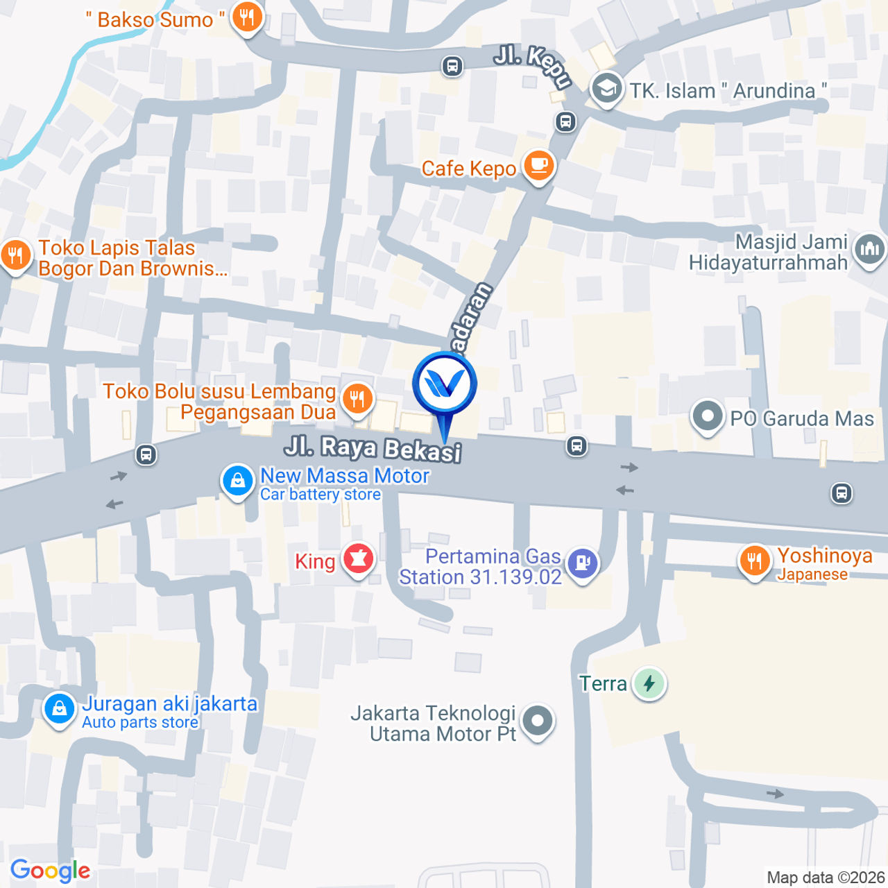 Peta Lokasi Jl. Raya Bekasi (Depan Mall PTC), Jakarta Timur