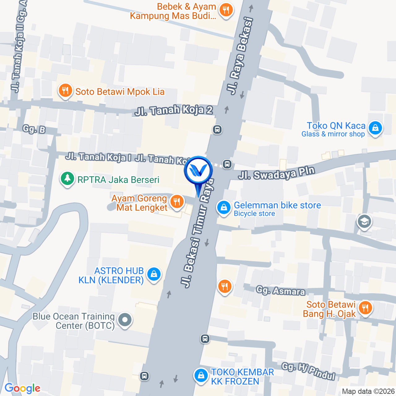 Peta Lokasi Jl. Bekasi Timur Raya (Flyover Klender), Jakarta Timur