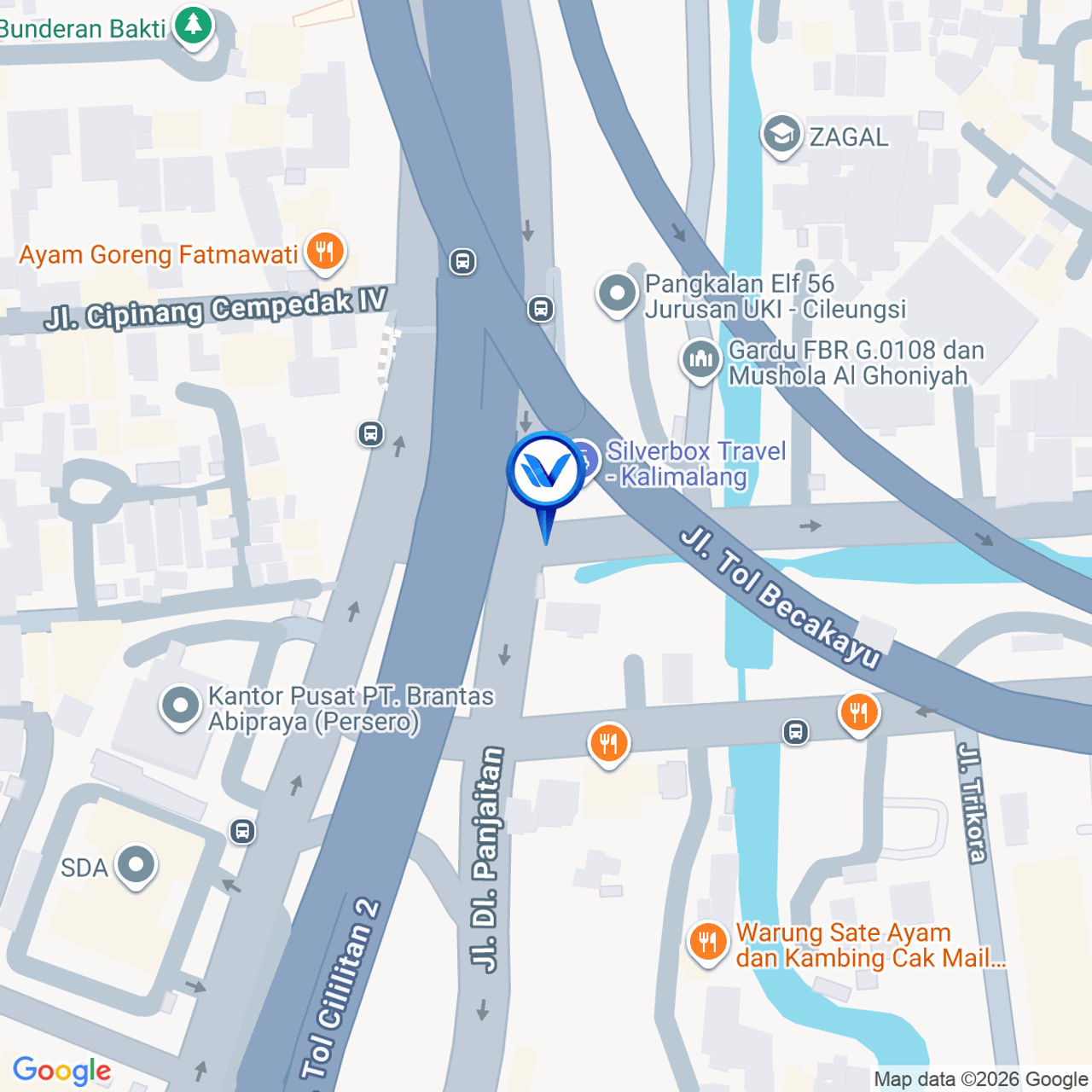 Peta Lokasi Jl. DI. Panjaitan 3, Jakarta Timur