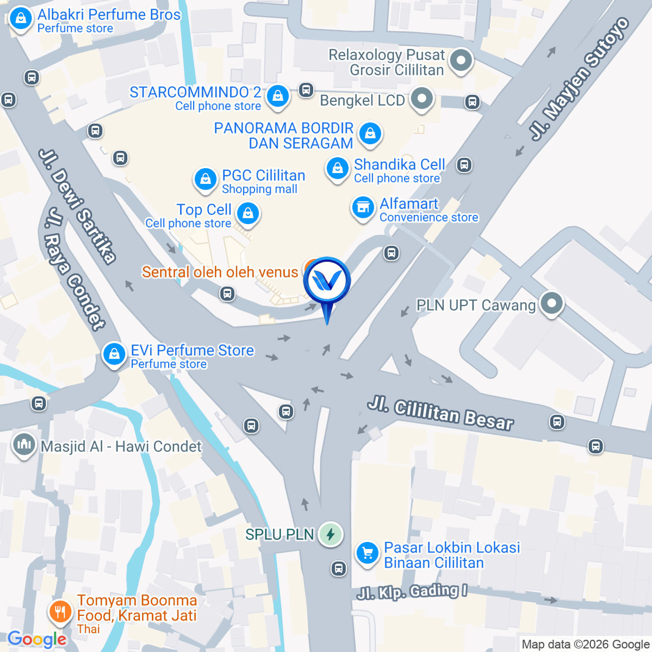 Peta Lokasi Jl. Mayjend Sutoyo (PGC), Jakarta Timur