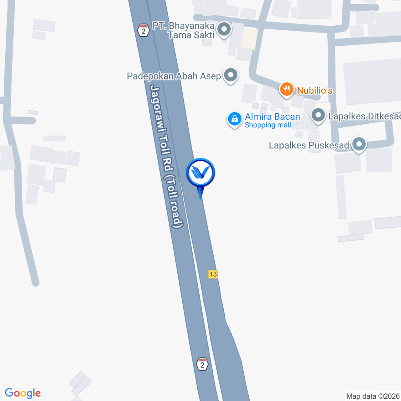 Peta Lokasi Jl. Tol Jagorawi KM 12+400 A, jakarta Timur