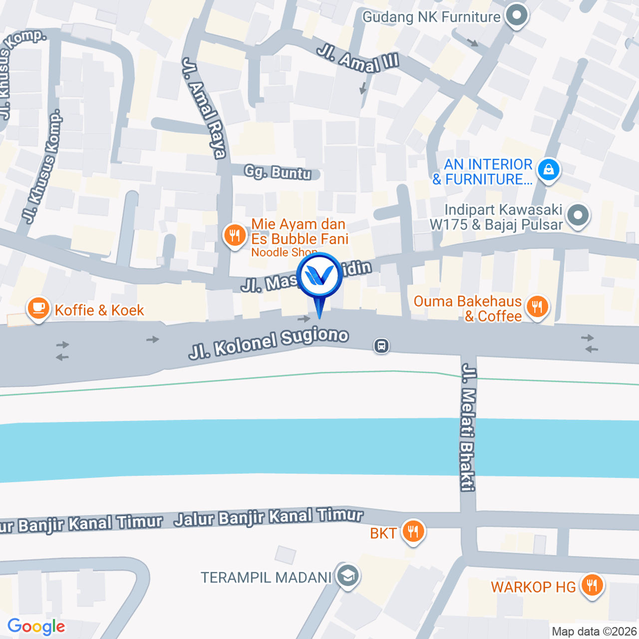 Peta Lokasi Jl. Kolonel Sugiono, Jakarta Timur