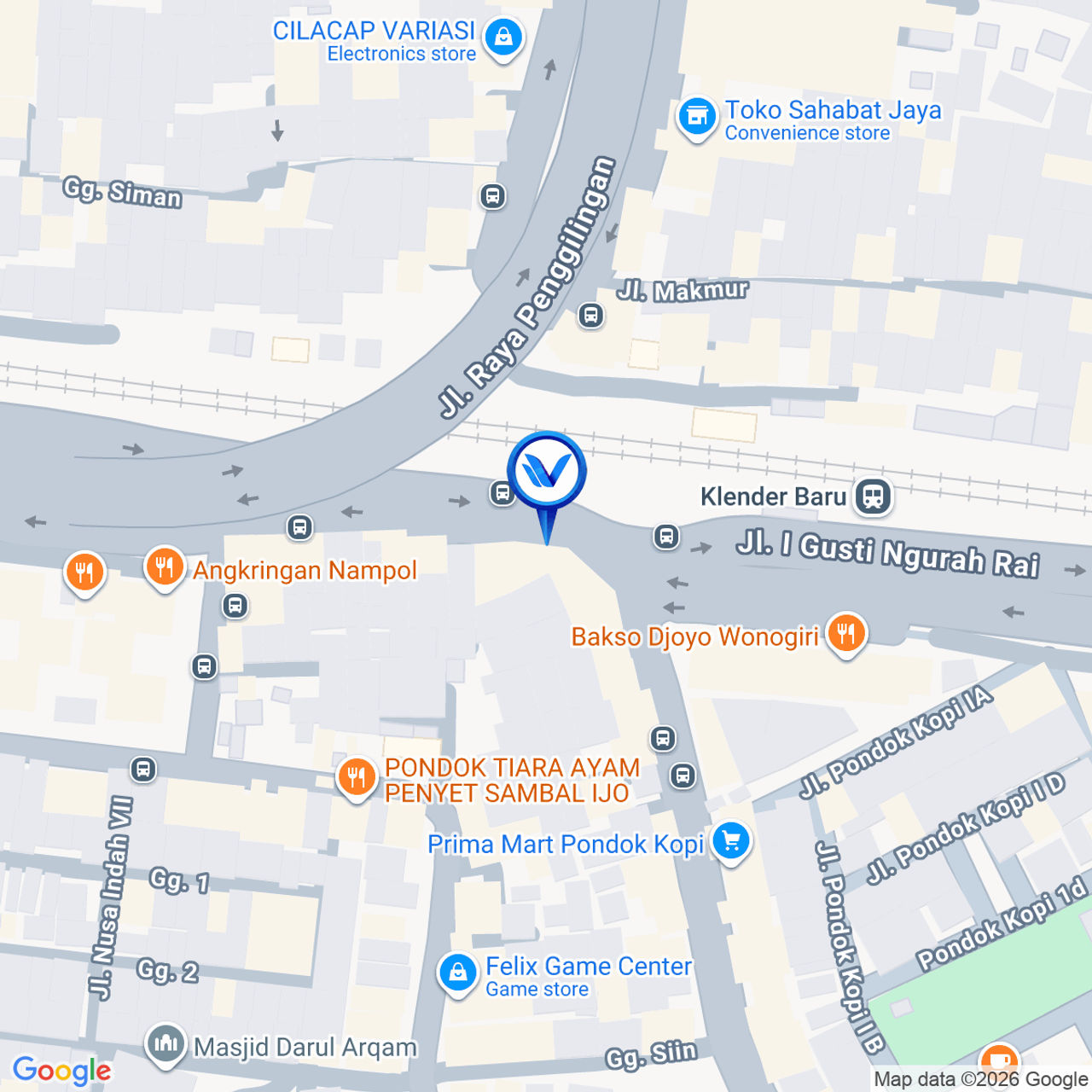 Peta Lokasi Jl. I Gusti Ngurah Rai St Klender Baru, Jakarta Timur