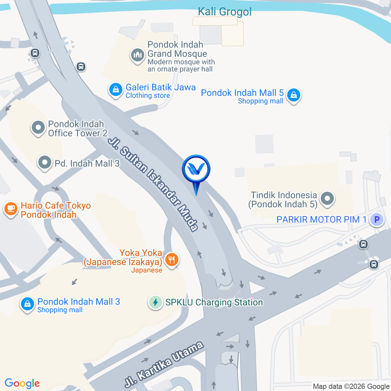 Peta Lokasi Jl. Sultan Iskandar Muda - Pondok Indah, Jakarta Selatan