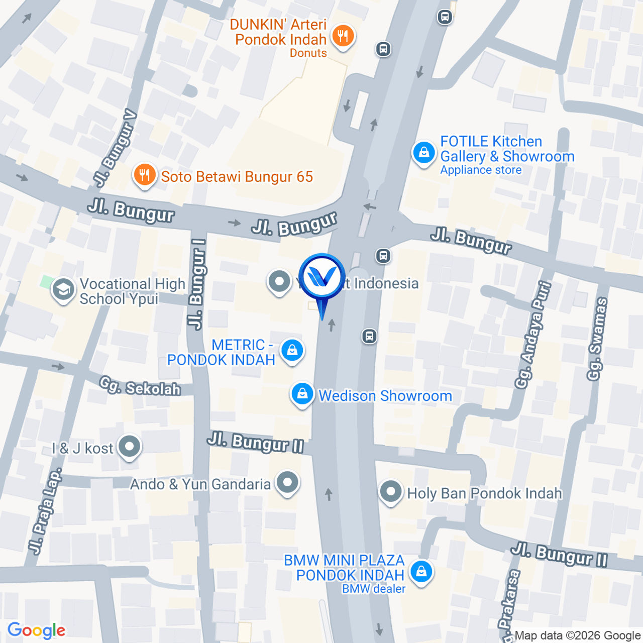 Peta Lokasi Jl. Sultan Iskandar Muda (Ruko Sentra Arteri Mas), Jakarta Selatan