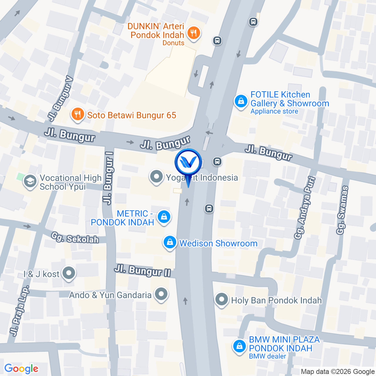 Peta Lokasi Jl. Sultan Iskandar Muda (Ruko Sentra Arteri Mas), Jakarta Selatan