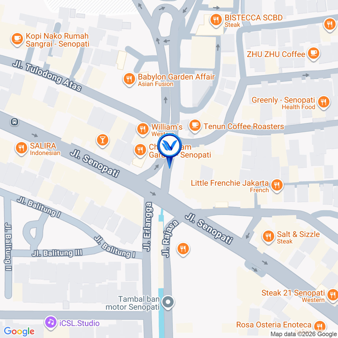Peta Lokasi Jl. Senopati (Kawasan SCBD) , Jakarta Selatan
