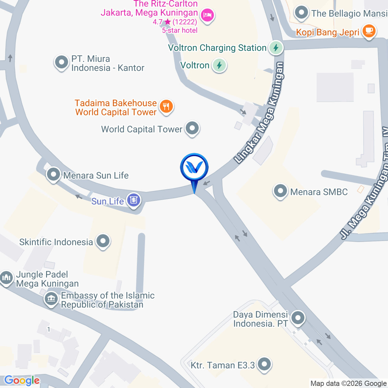 Peta Lokasi Jl. Lingkar Mega Kuningan (Sebelah Menara Prima) , Jakarta Selatan