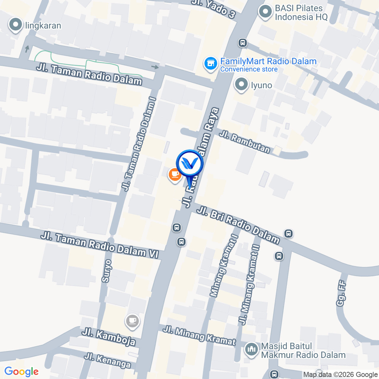 Peta Lokasi Jl. Radio Dalam Raya (Dekat Bank BCA), Jakarta Selatan