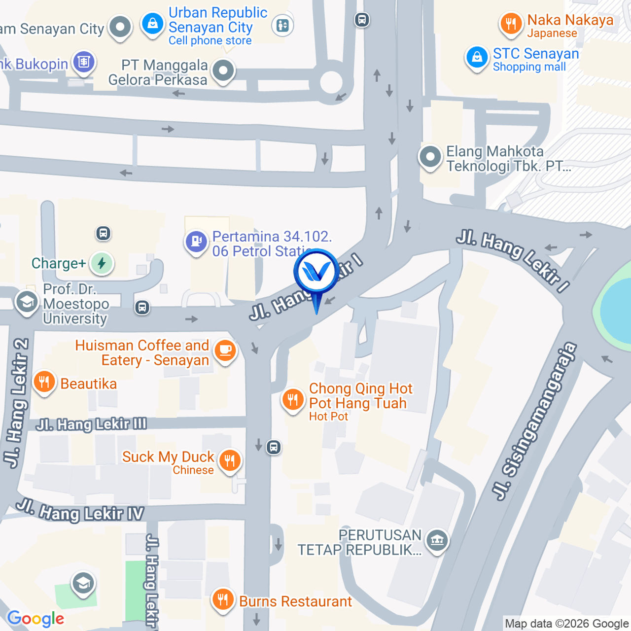 Peta Lokasi Jl. Hangtuah (Senayan), Jakarta Selatan