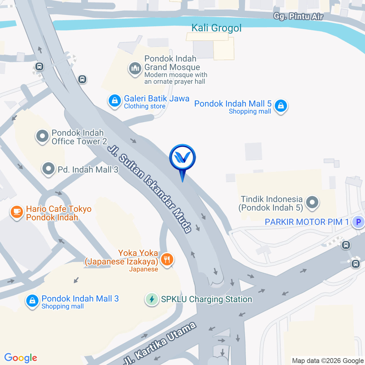 Peta Lokasi Jl. Sultan Iskandar Muda - Pondok Indah, Jakarta Selatan