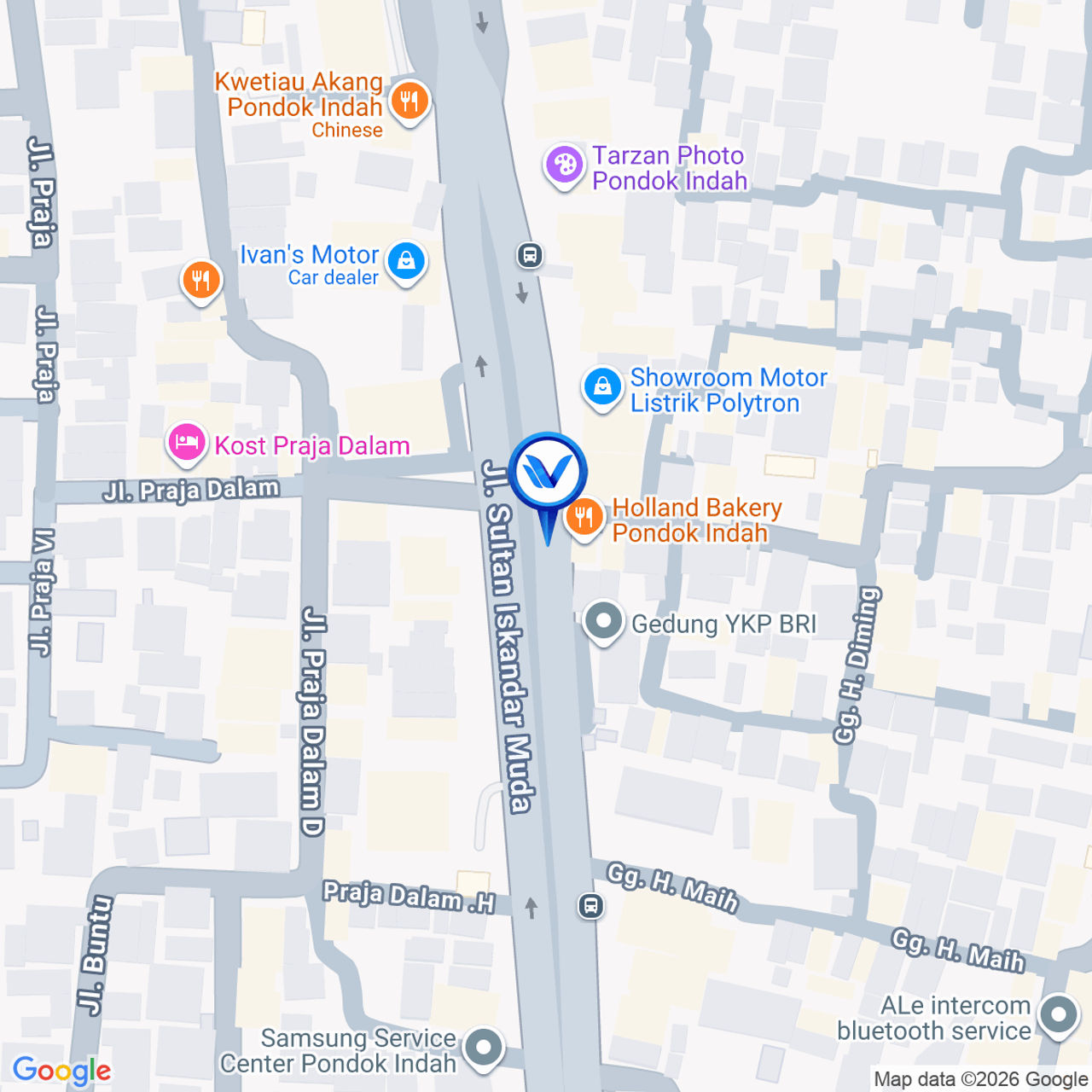 Peta Lokasi Jl. Sultan Iskandar Muda ( to Lebak Bulus), Jakarta Selatan