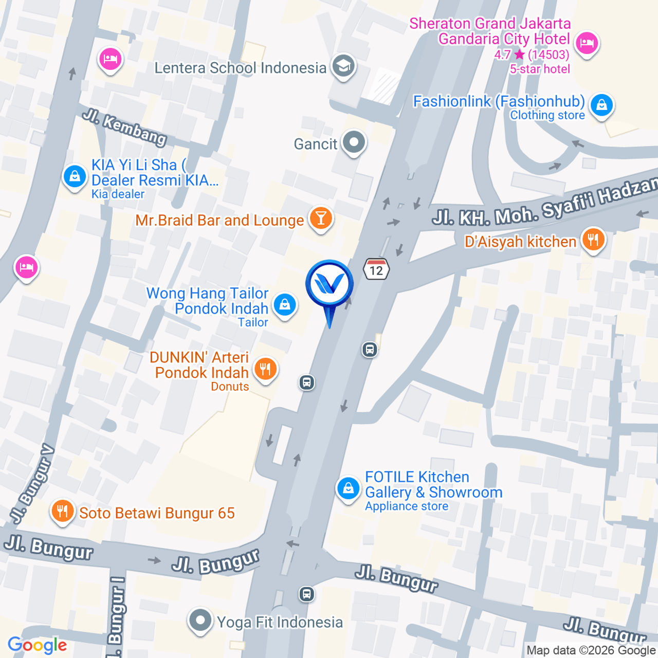 Peta Lokasi Jl. Sultan Iskandar Muda (Dekat Gandaria city), Jakarta Selatan