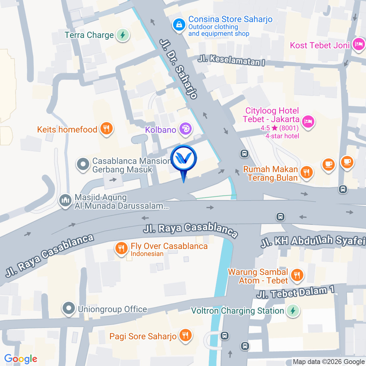 Peta Lokasi Jl. Casablanca (Fly Over Saharjo), Jakarta Selatan
