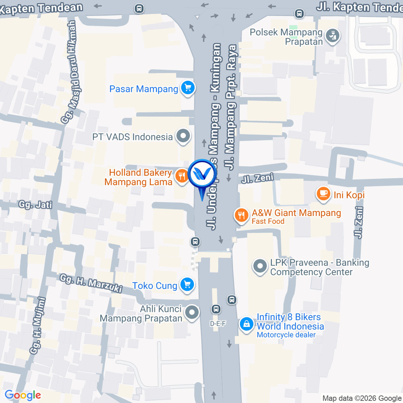 Peta Lokasi Jl. Mampang Prapatan, Jakarta Selatan