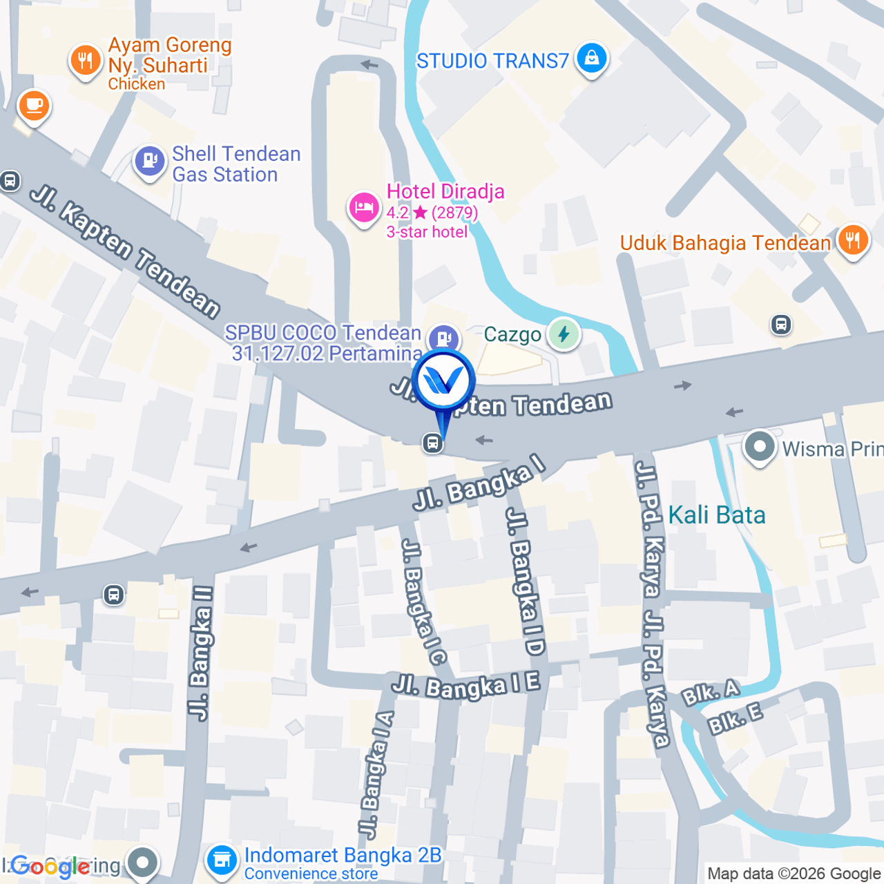 Peta Lokasi Jl. Tendean Raya (Pondok Karya), Jakarta Selatan