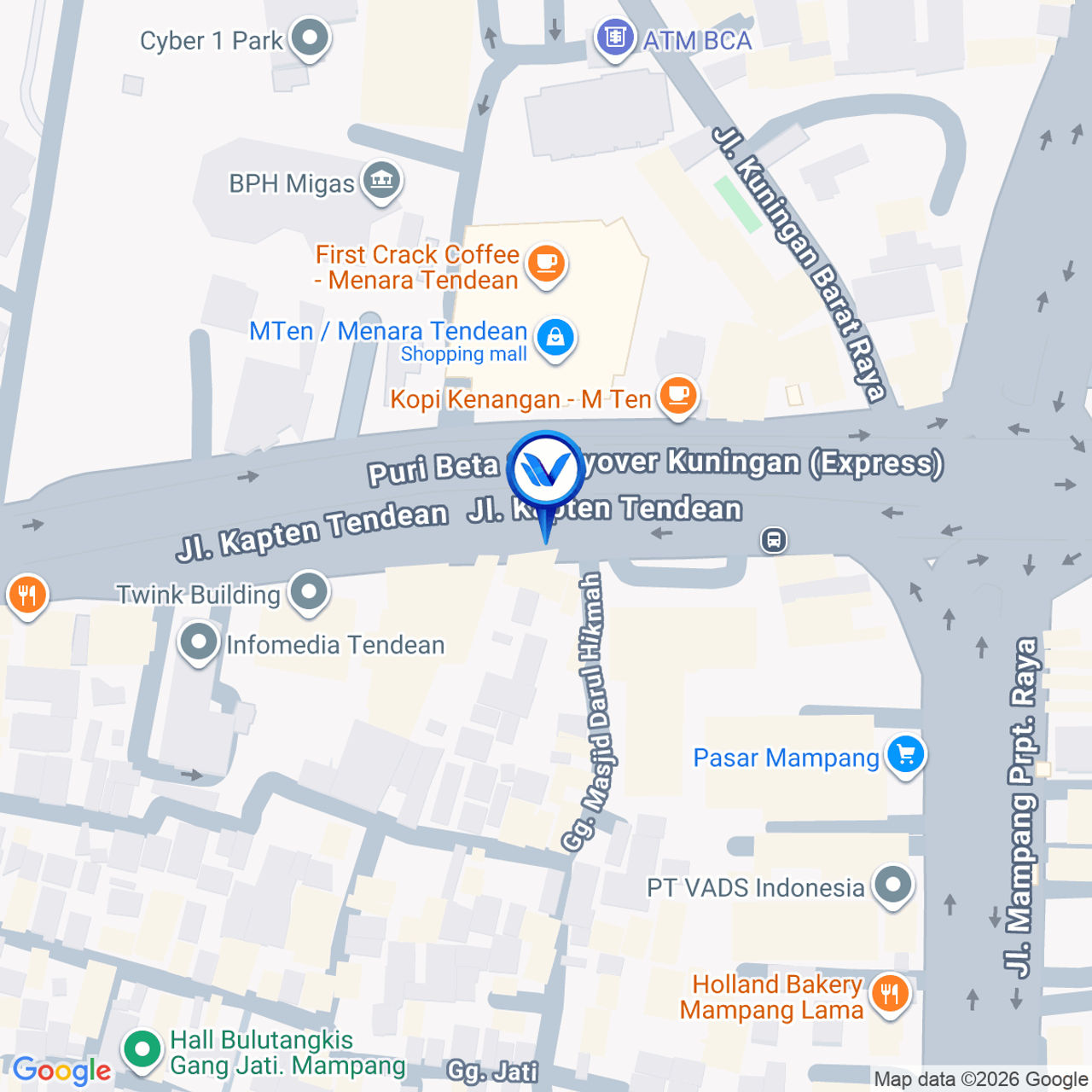 Peta Lokasi Jl. Kapten Tendean, Jakarta Selatan