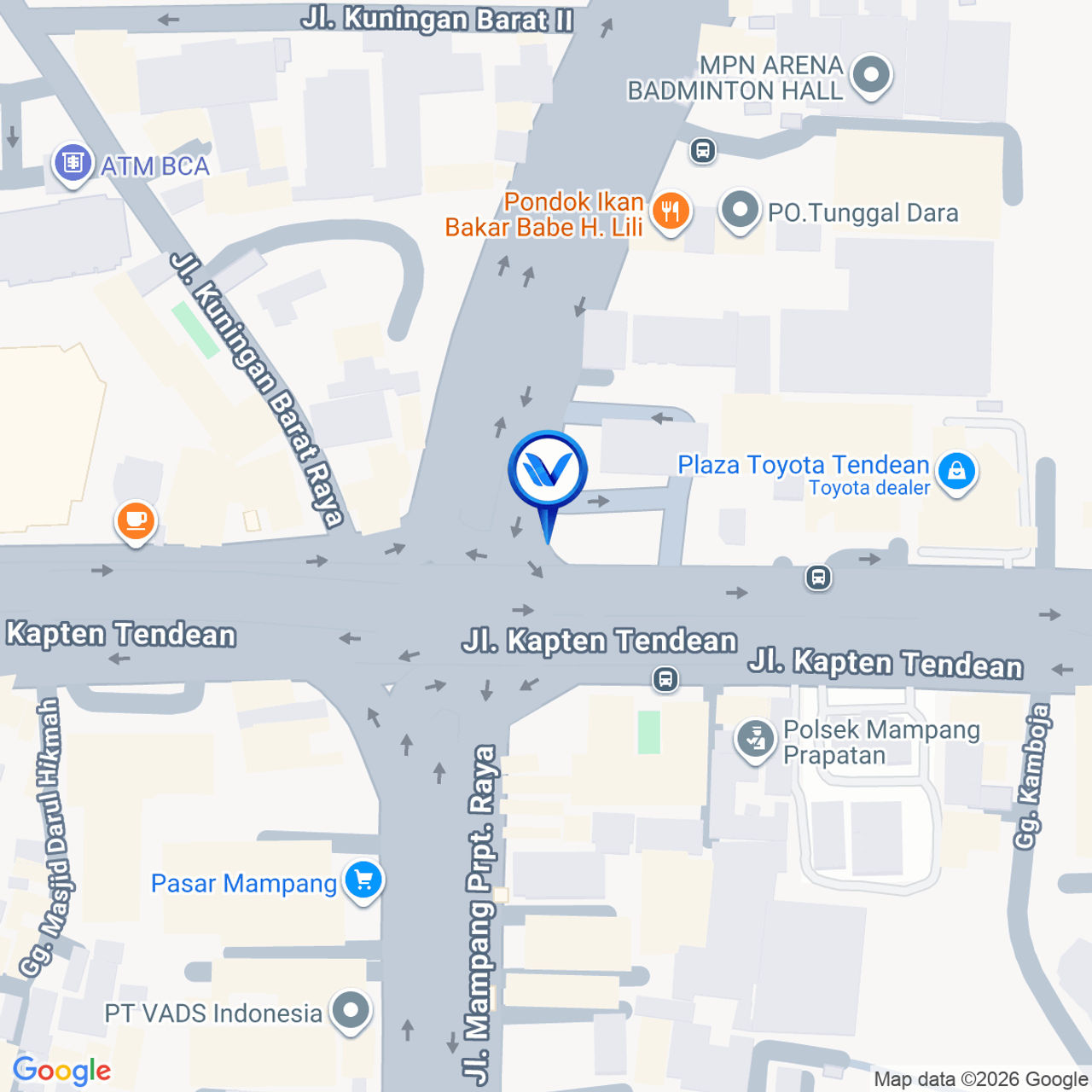 Peta Lokasi Jl. Kapten Tendean (Halaman SPBU Pertamina), Jakarta Selatan