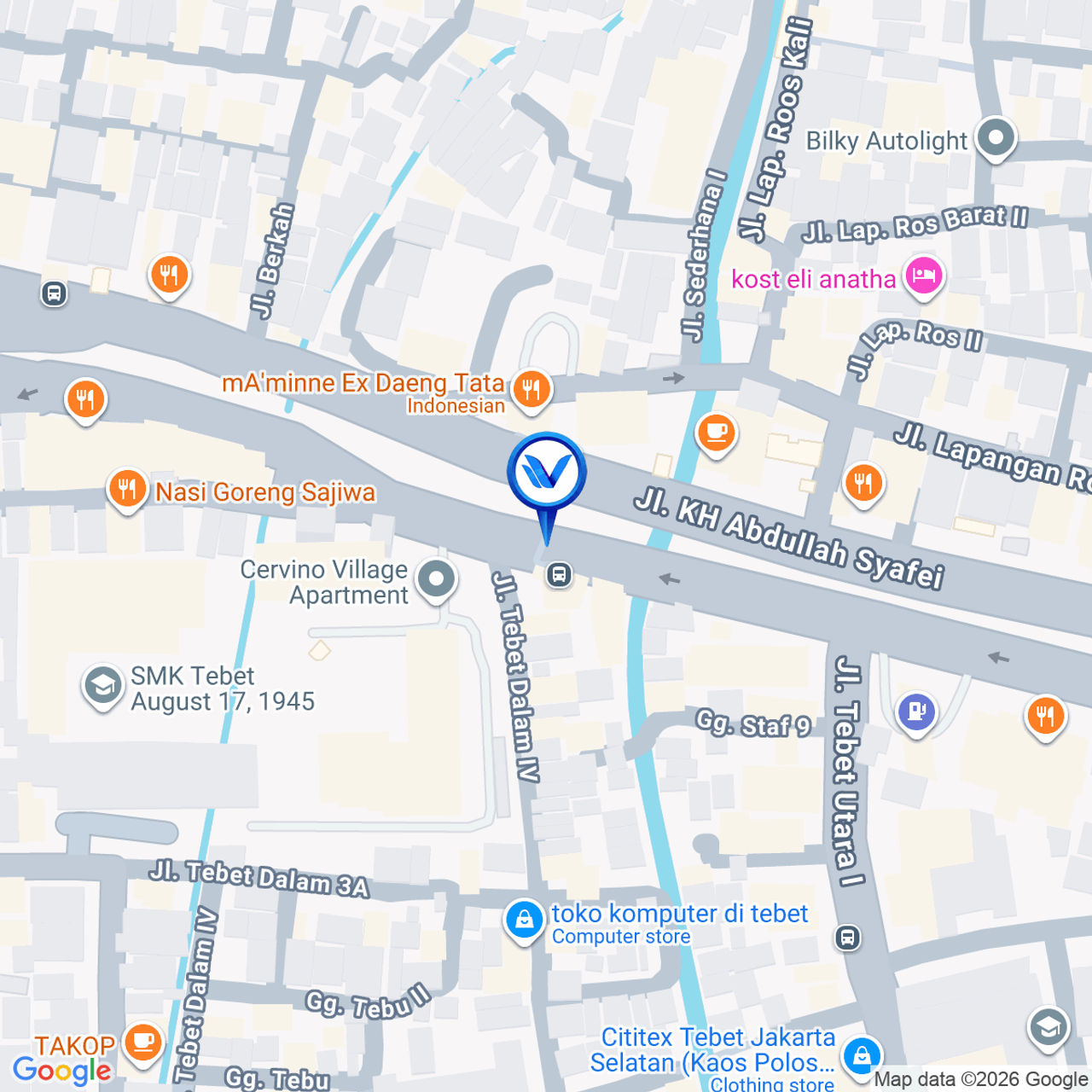 Peta Lokasi Jl. KH. Abdullah Syafei (JPO Tebet), Jakarta Selatan