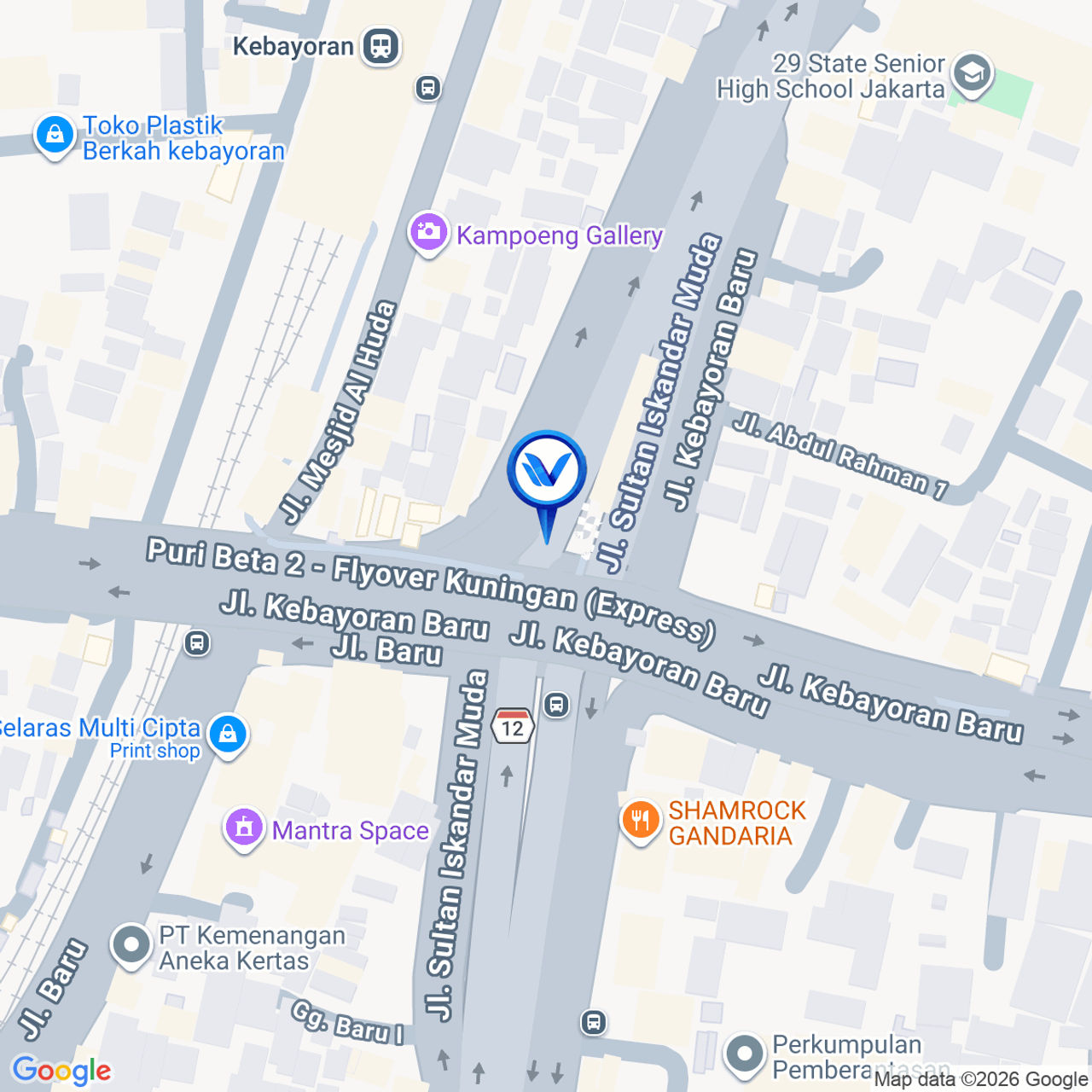 Peta Lokasi Jl. Kebayoran Baru, Jakarta Selatan