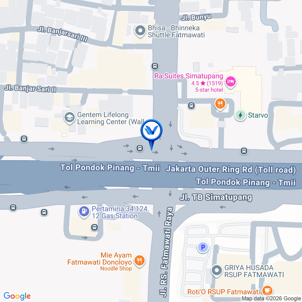 Peta Lokasi Jl. TB Simatupang (Perempatan Fatmawati), Jakarta Selatan