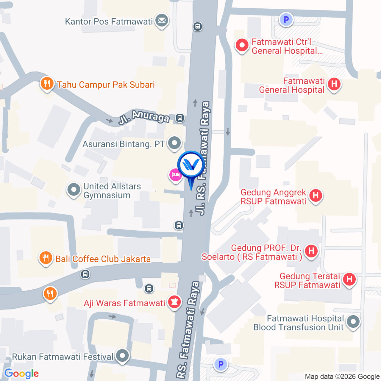 Peta Lokasi Jl. RS. Fatmawati (Seberang RS. Fatmawati), Jakarta Selatan