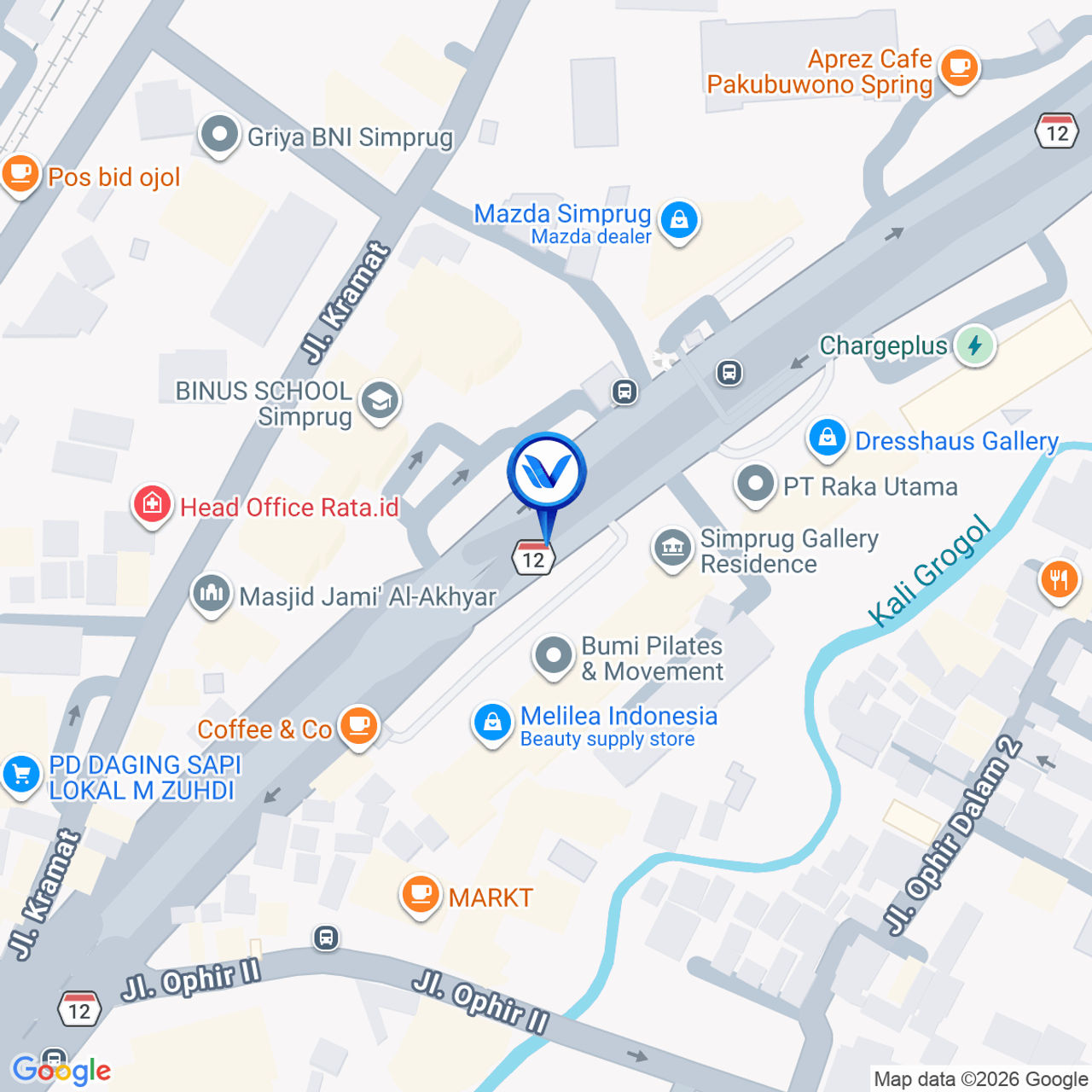 Peta Lokasi Jl. Sultan Iskandar Muda (Sebrang Binus), Jakarta Selatan