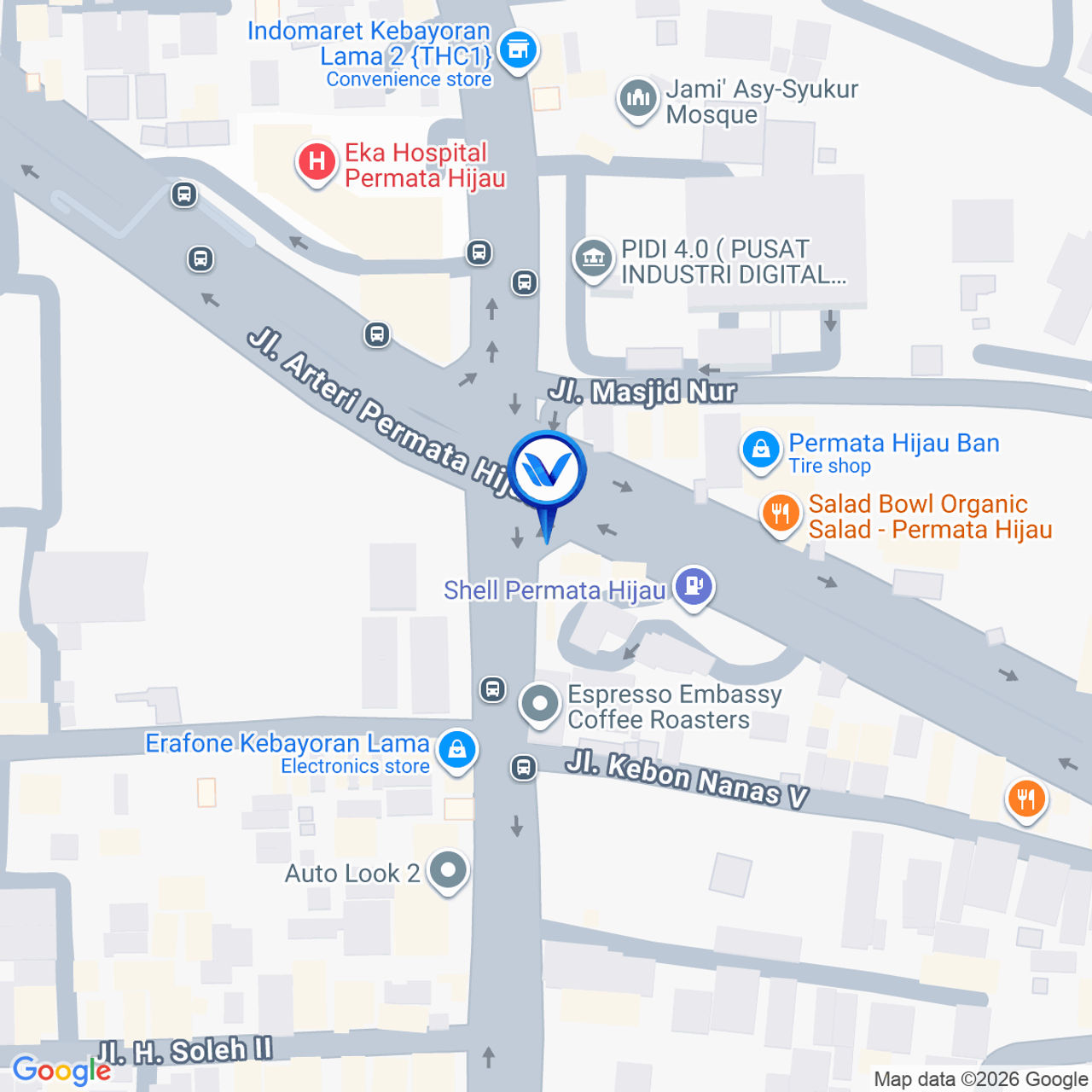Peta Lokasi Jl. Arteri Panjang (Prpt Kebayoran Lama), Jakarta Selatan