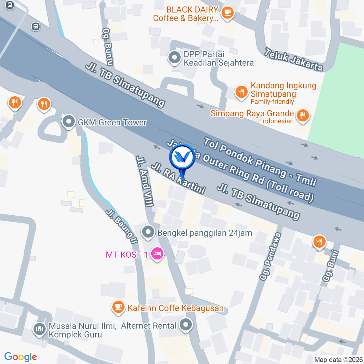 Peta Lokasi Jl. Simatupang (Fly Over Simatupang), Jakarta Selatan