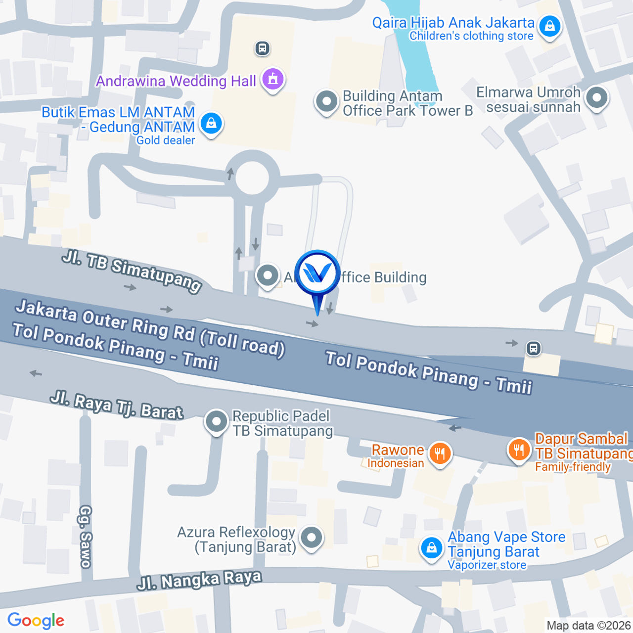 Peta Lokasi Jl. Simatupang (Depan Gedung Antam), Jakarta Selatan