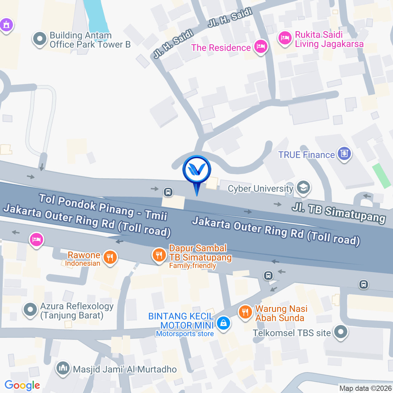 Peta Lokasi Jl. Simatupang (Samping Gedung Antam), Jakarta Selatan