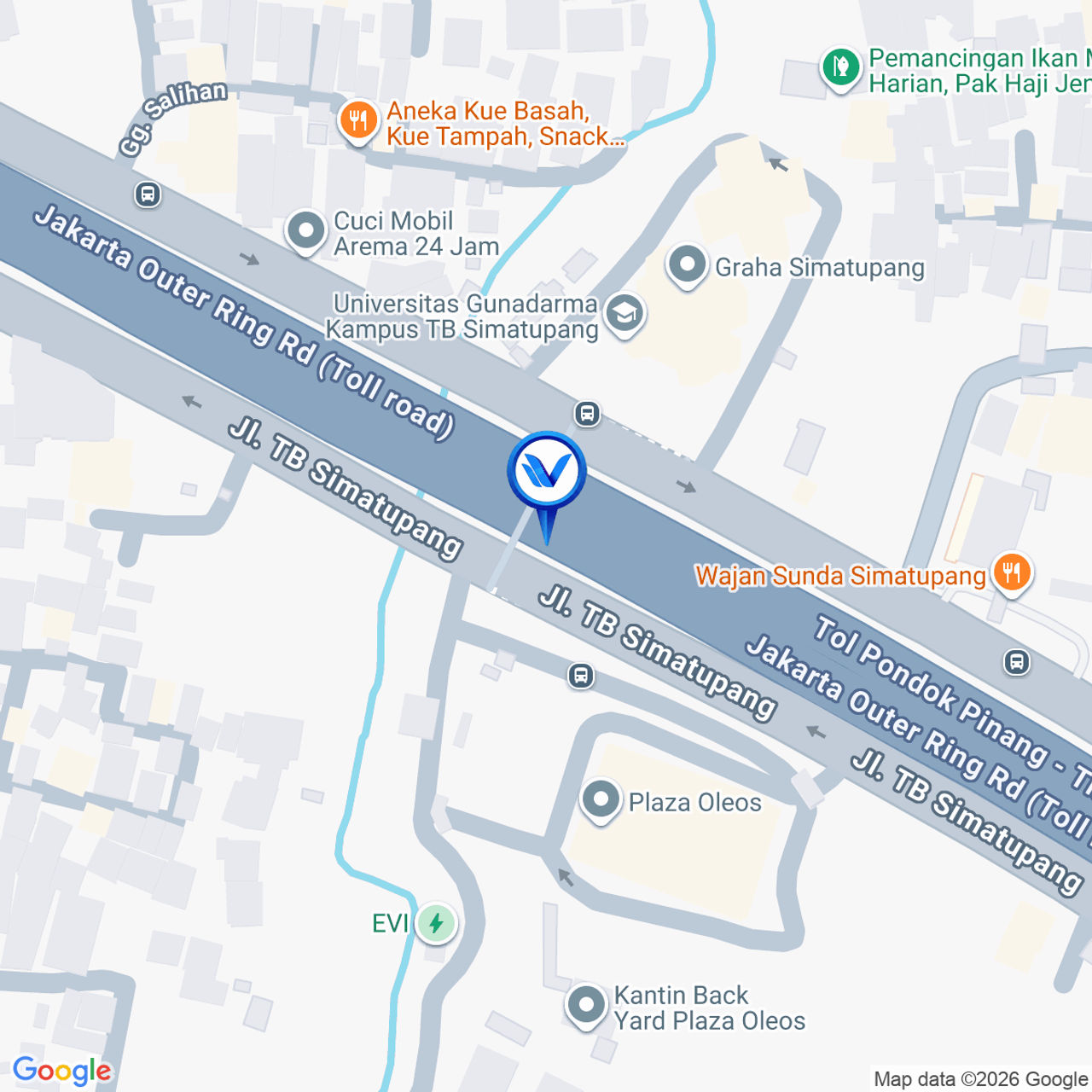 Peta Lokasi JPO Tol Jorr KM 26+600 B(Dekat Gd Oleos), Jakarta Selatan