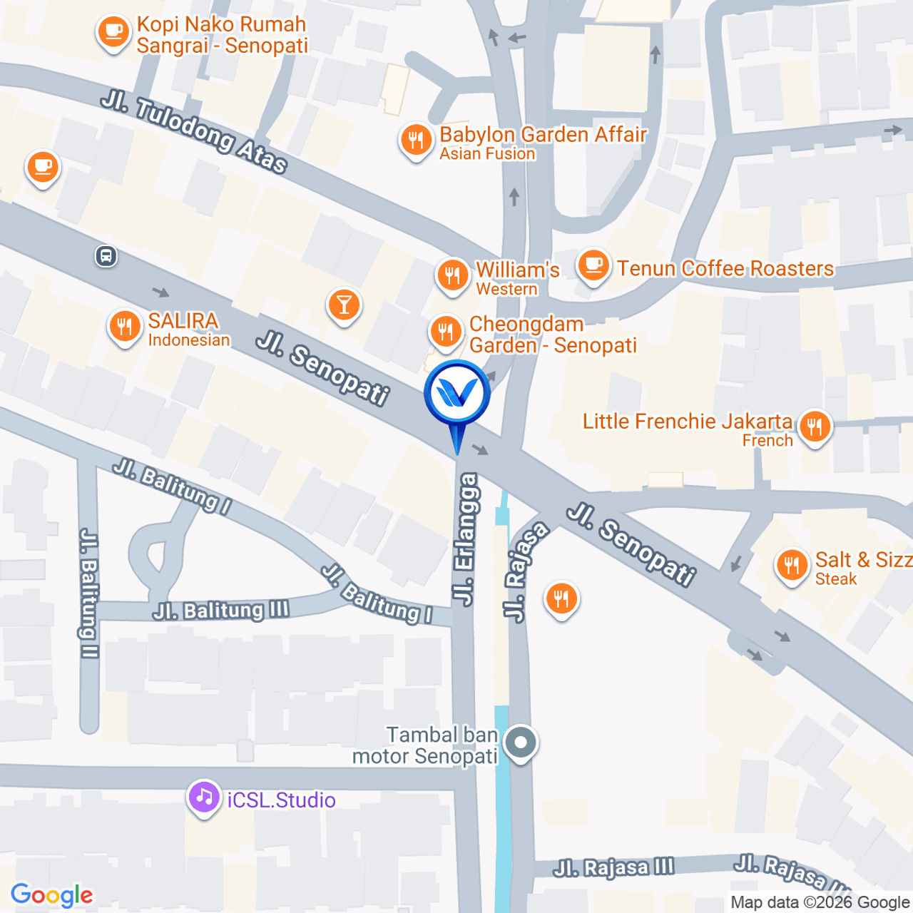 Peta Lokasi Jl. Senopati, Jakarta Selatan