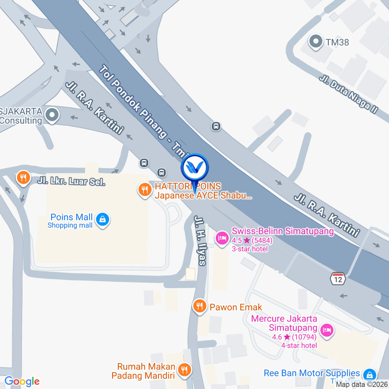 Peta Lokasi Jl. RA Kartini, Cilandak Barat, Cilandak (ST. LEBAK BULUS - SET SA 4), Jakarta Selatan
