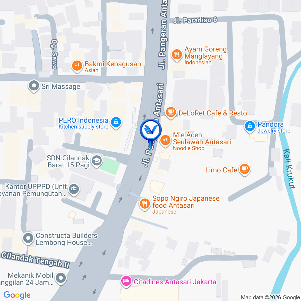 Peta Lokasi Jl. Pangeran Antasari, Jakarta Selatan
