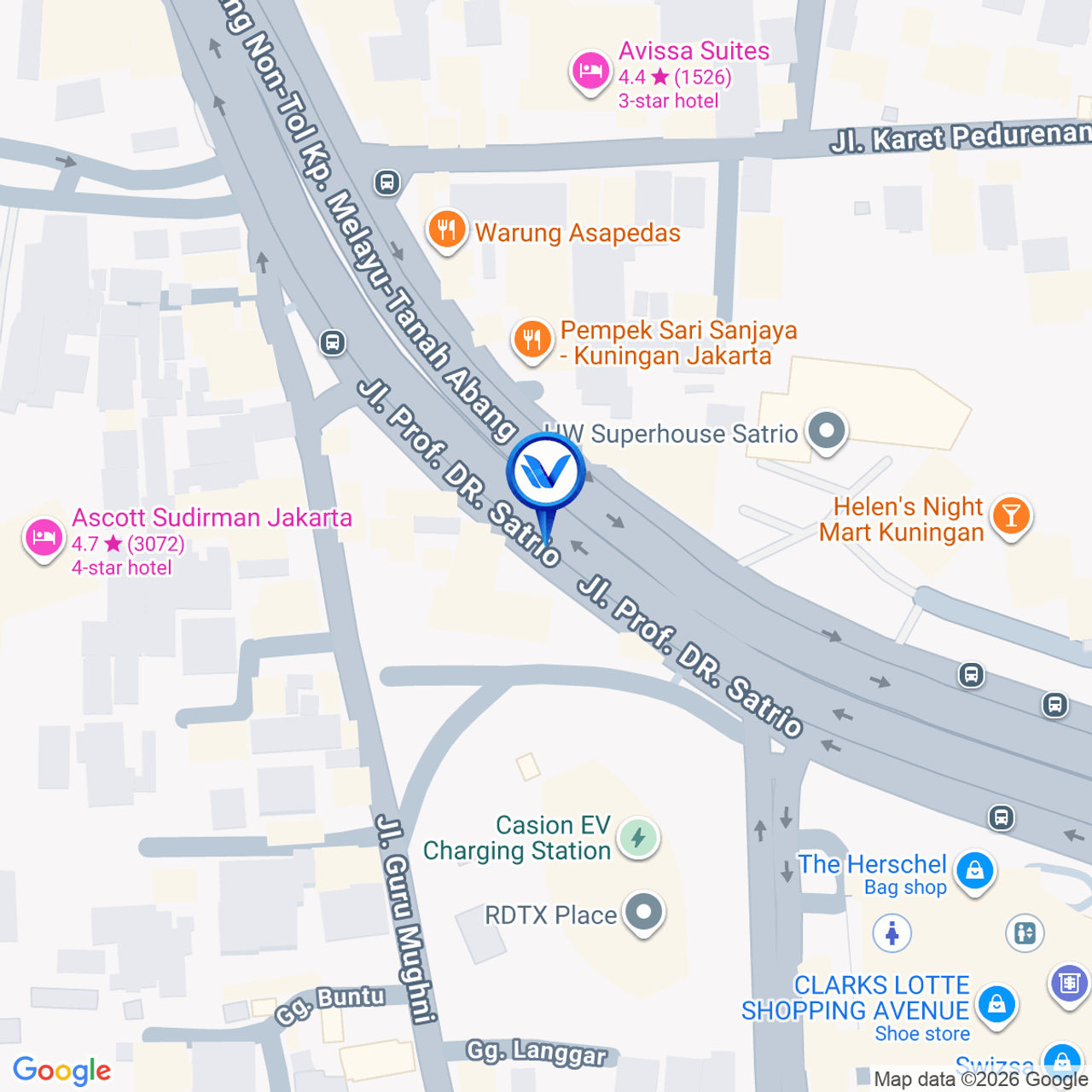 Peta Lokasi Jl. Prof. Dr. Satrio, Jakarta Selatan