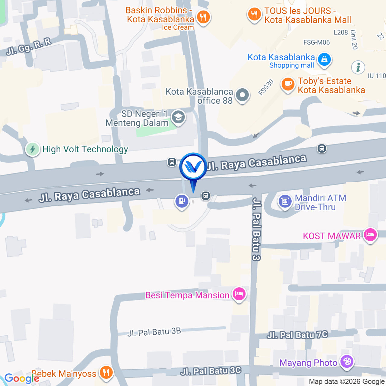 Peta Lokasi Jl. Casablanca (Seberang Mall Casablanca), Jakarta Selatan