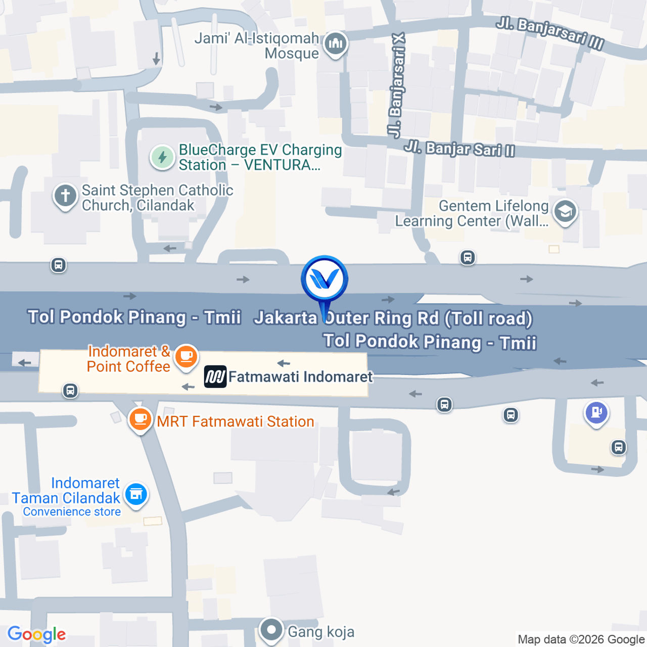Peta Lokasi Jl. Tol Jorr TB Simatupang (Depan ST MRT), Jakarta Selatan