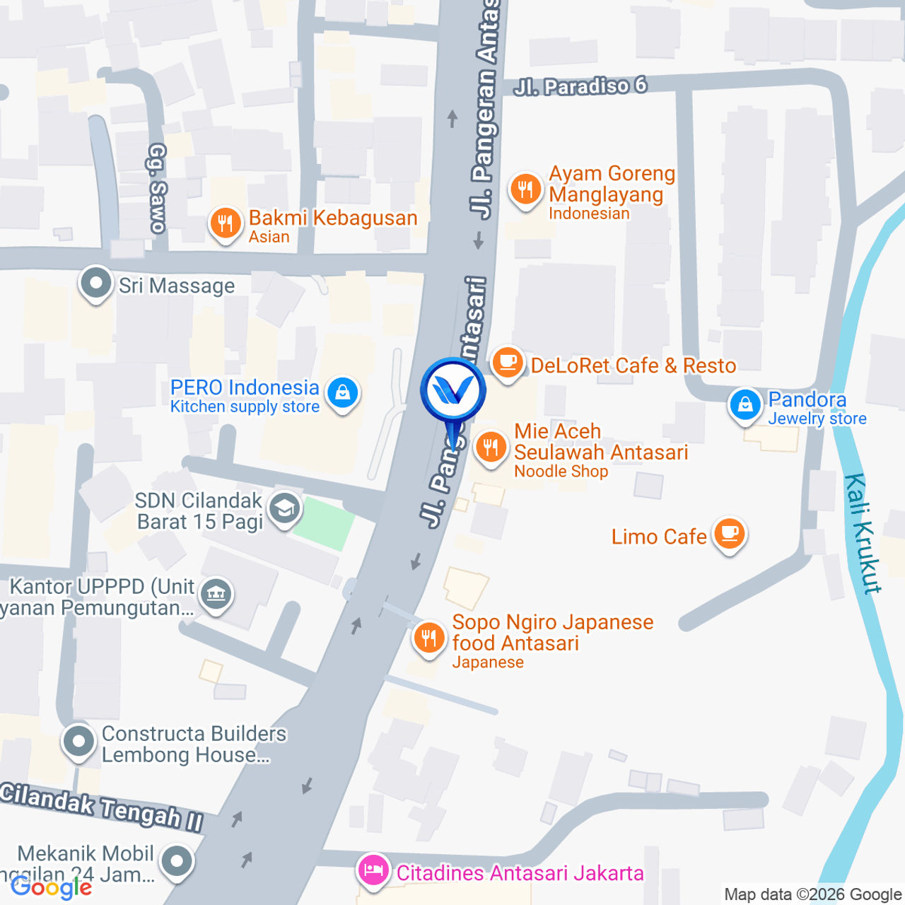 Peta Lokasi Jl. Pangeran Antasari, Kec. Cilandak, Jakarta Selatan